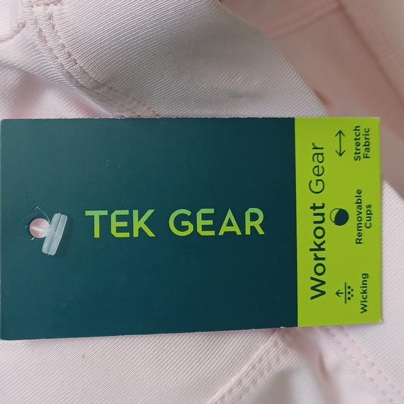 XS Tek Gear pink wicking, stretch fabric, sports workout bra w/ removable cups - Picture 15 of 16